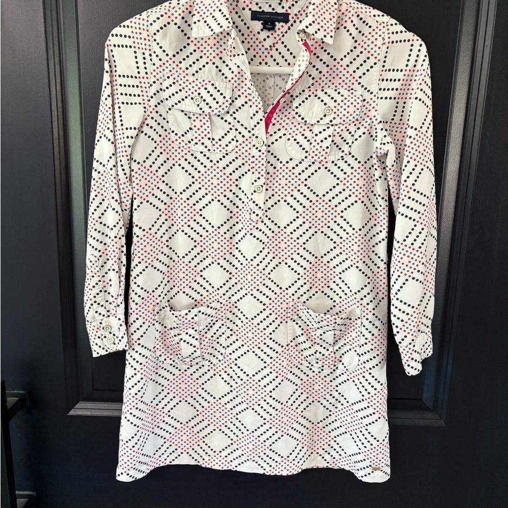 Tommy Hilfiger Kids Dress with Red Blue and Black Polka Dot Patterns